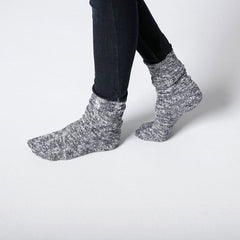 Cotton Slub Socks W Blue White