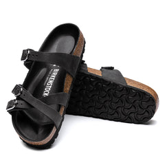 Franca Big Buckle Black Oiled Leather