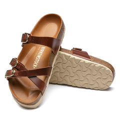Franca Big Buckle Cognac Oiled Leather