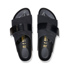 Kyoto High Shine Black Nubuck Leather