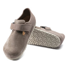 London QR Buckle Taupe Suede Leather