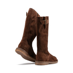 Melrose High Espresso Suede Leather