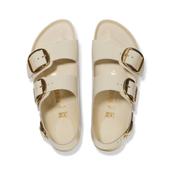 Milano Big Buckle High Shine Ecru Natural Leather Patent