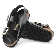 Milano Big Buckle High Shine Black Natural Leather Patent