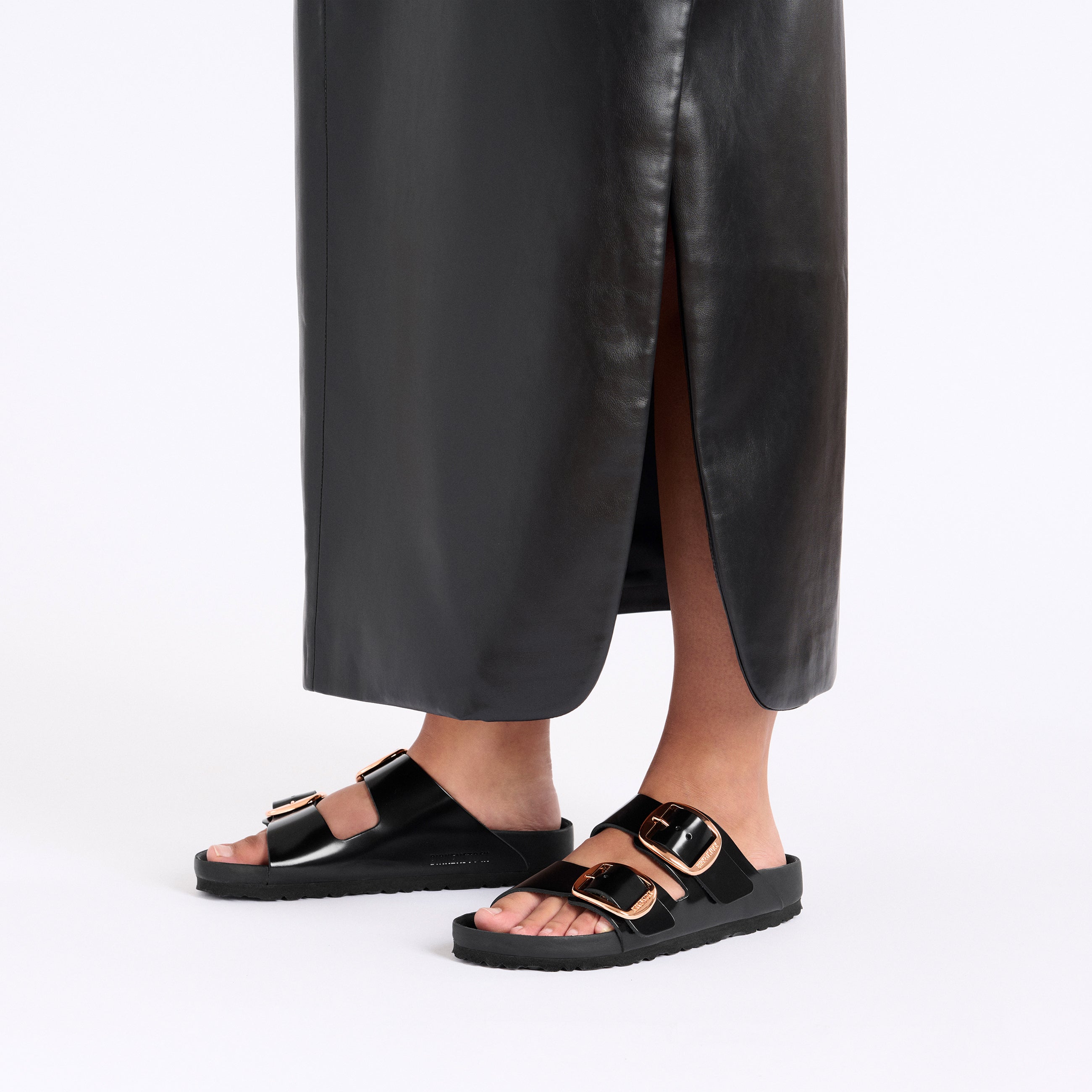 Arizona Big Buckle Exquisite High Shine Black Natural Leather Patent