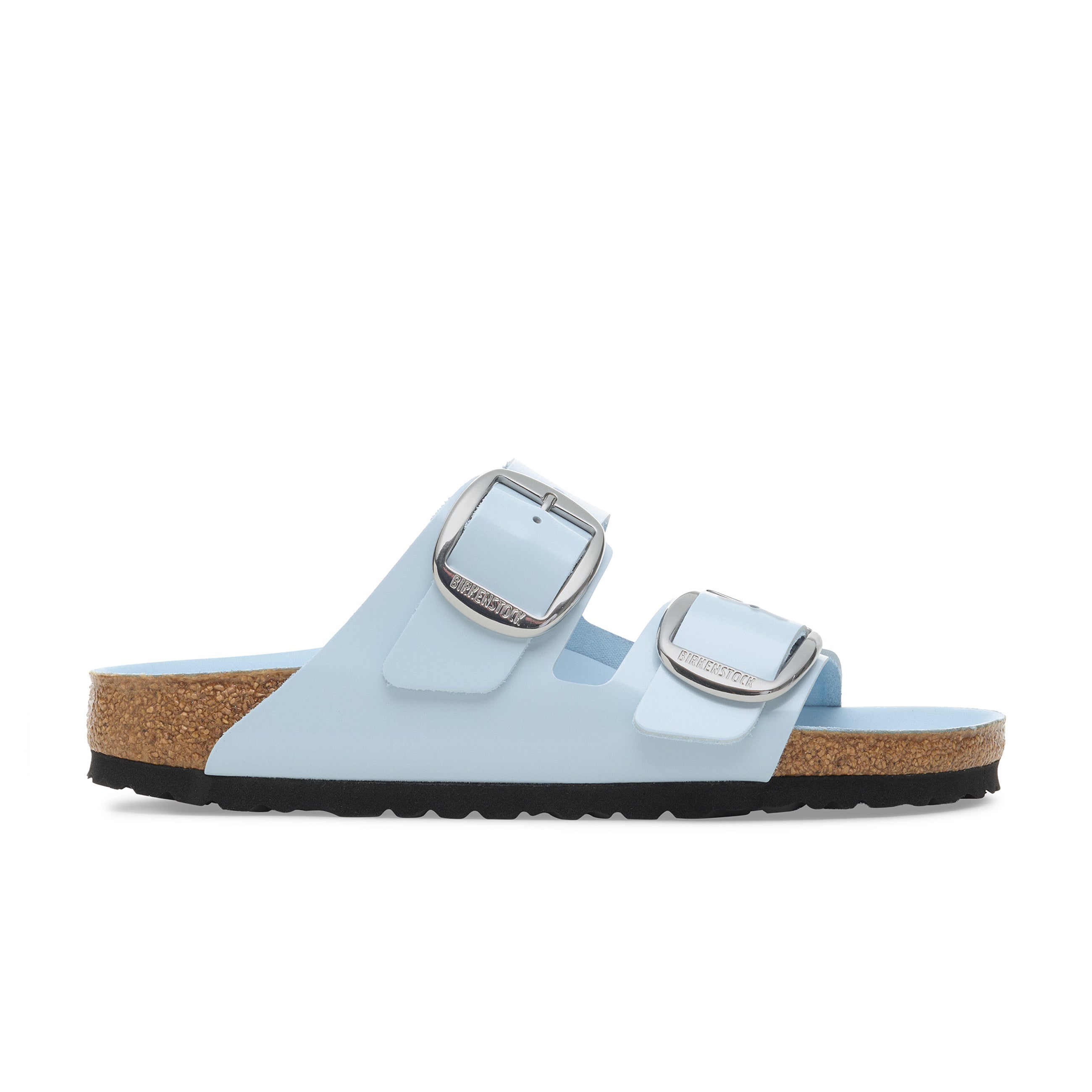 Arizona Big Buckle High Shine Baby Blue Natural Leather Patent
