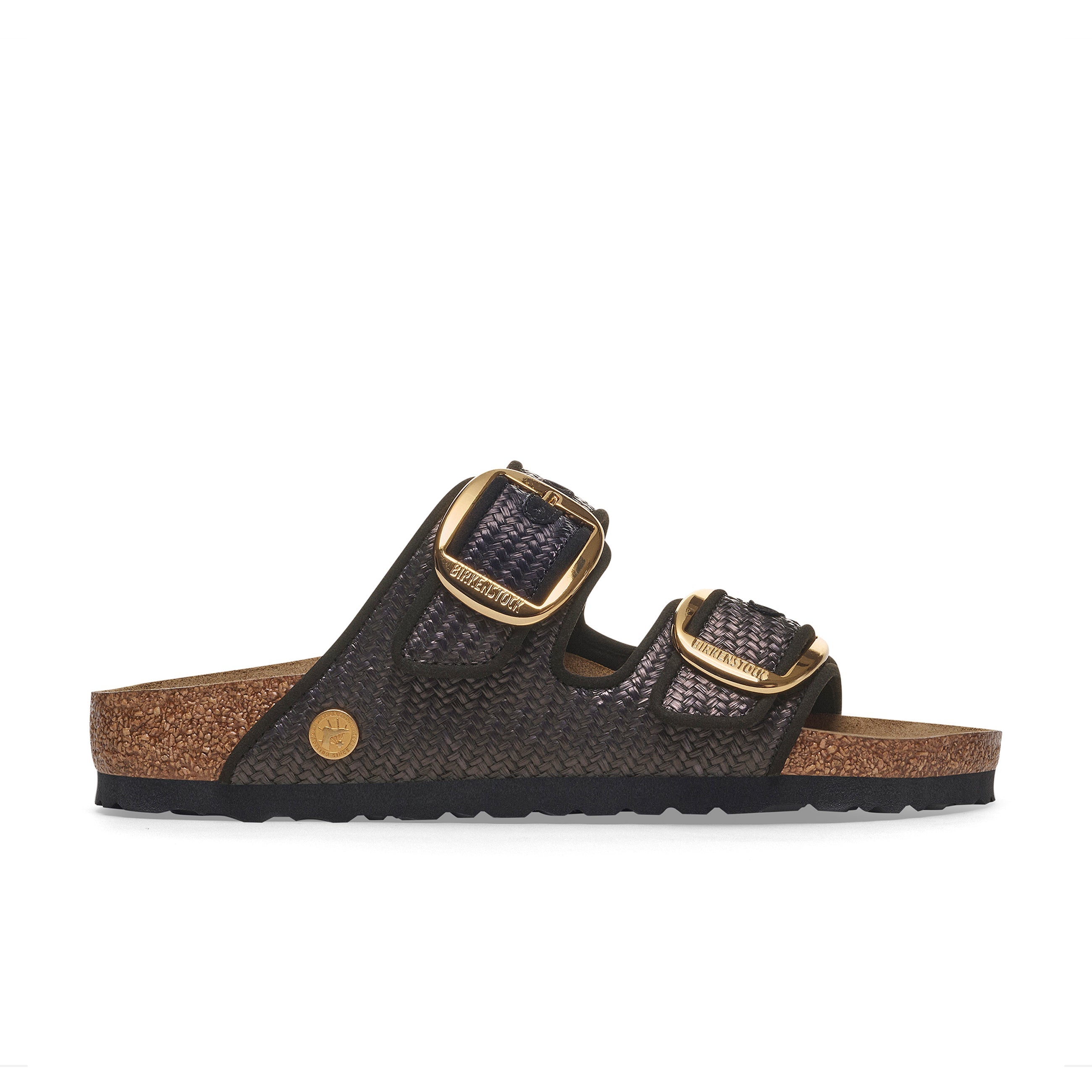 Arizona Big Buckle Raffia Black Textile