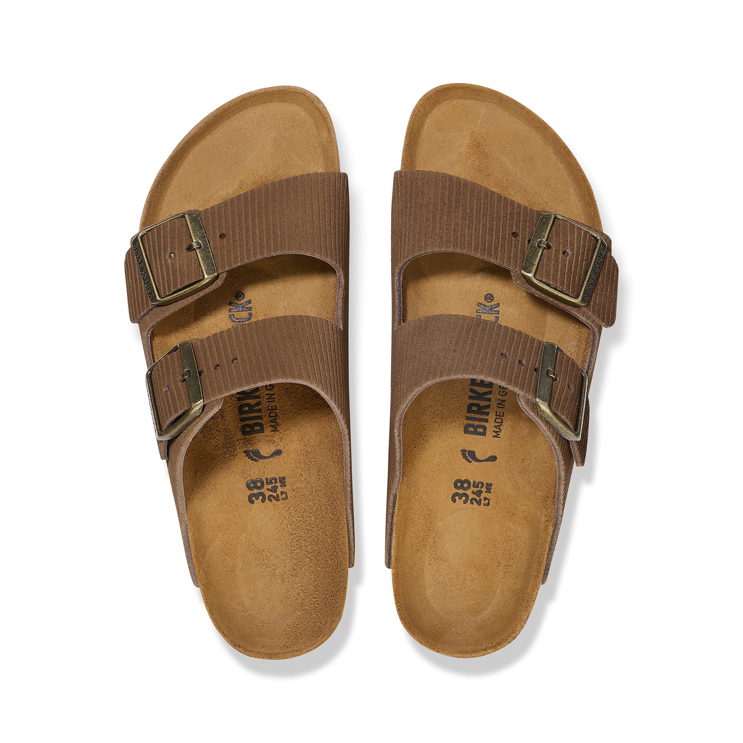 Arizona Corduroy Dark Tea Embossed Suede Leather