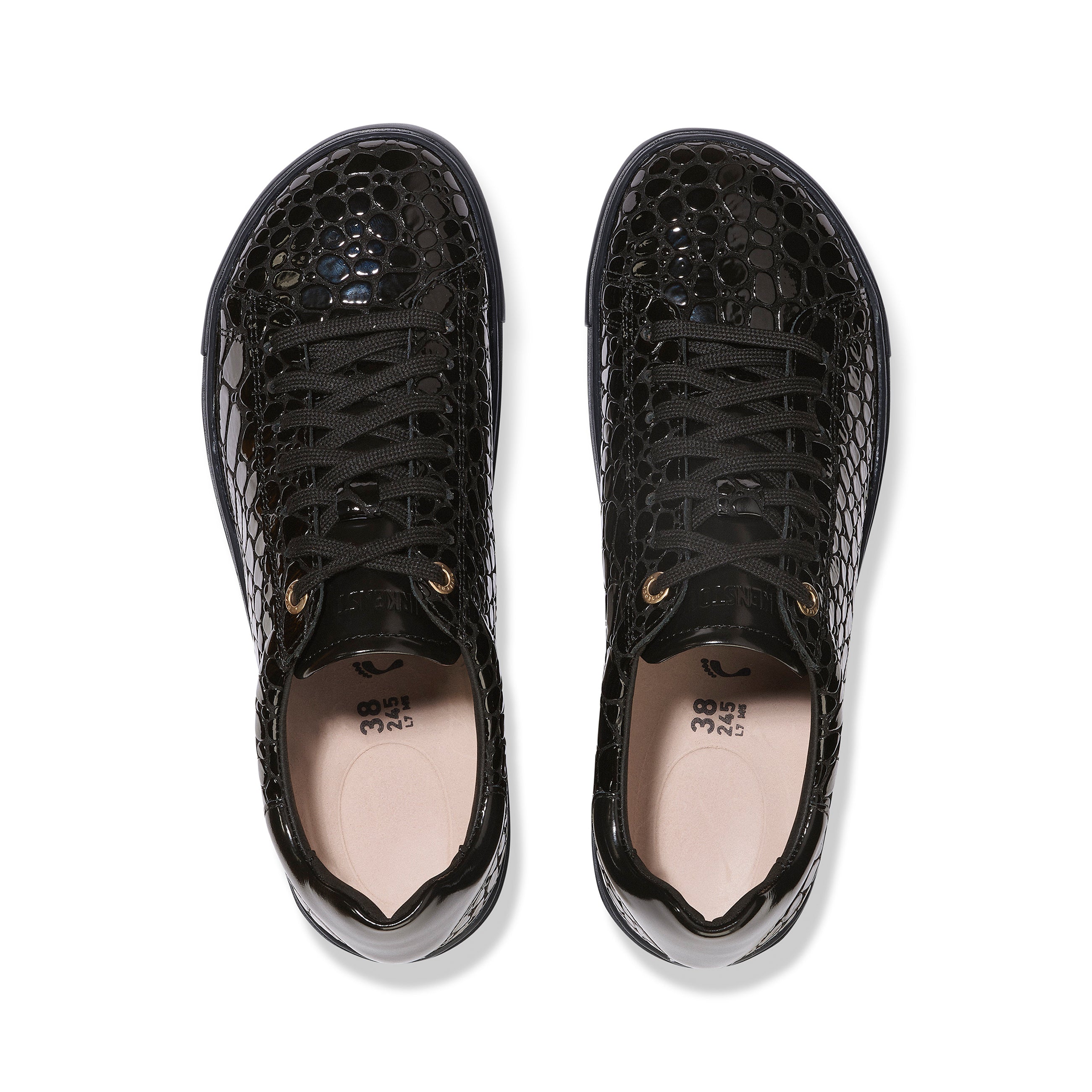 Bend Low Shiny Croc Black Embossed Patent Leather