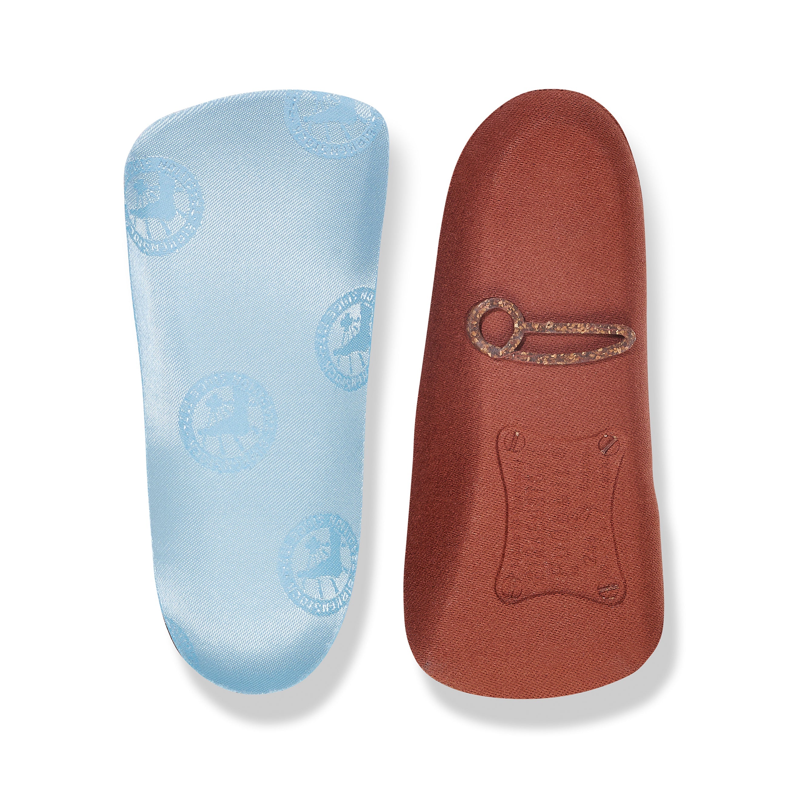 Blue Footbed Heels Textile