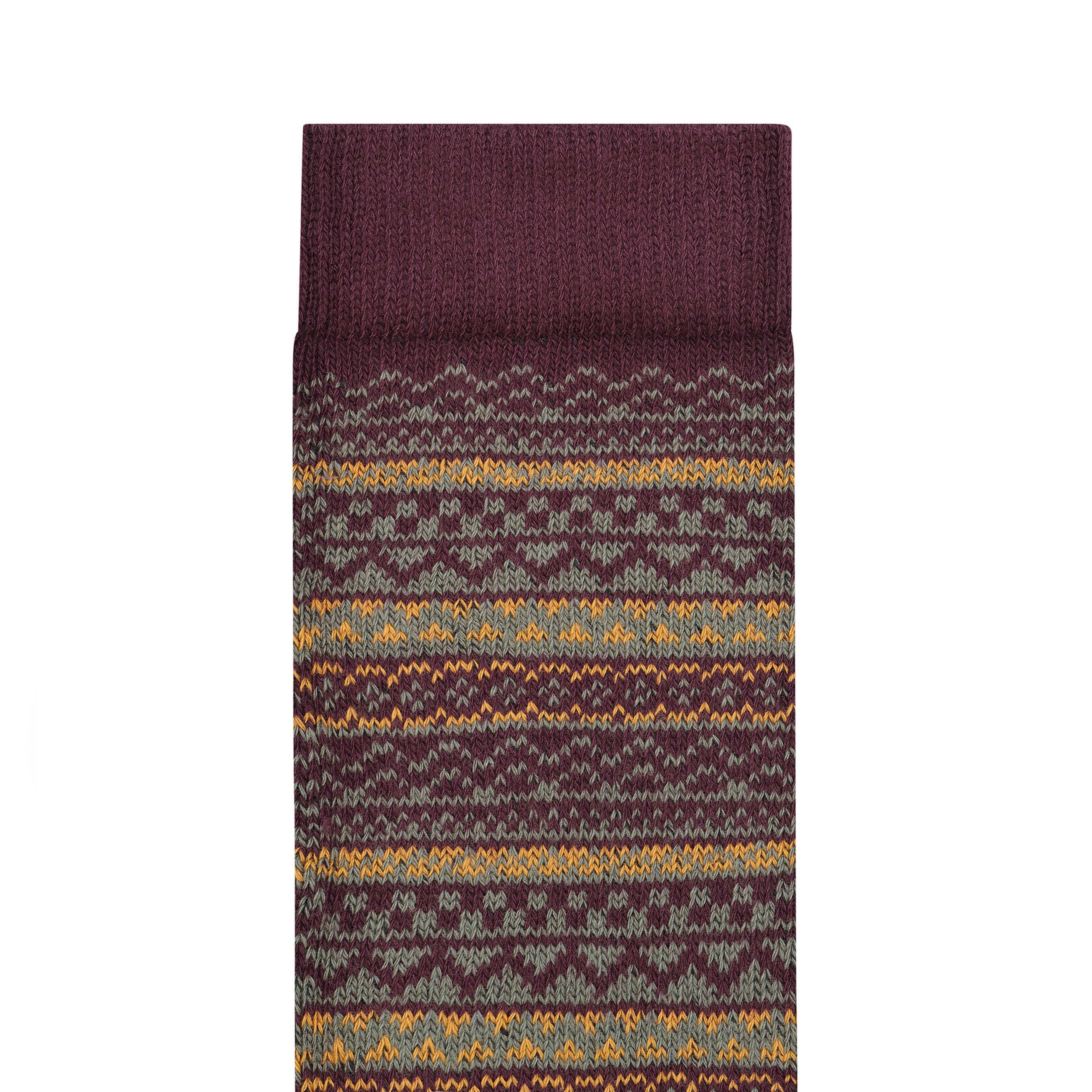 Cotton Pattern Socks Ochre/Zinfandel/Thyme