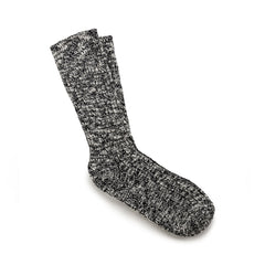 Cotton Slub Socks W Black Grey