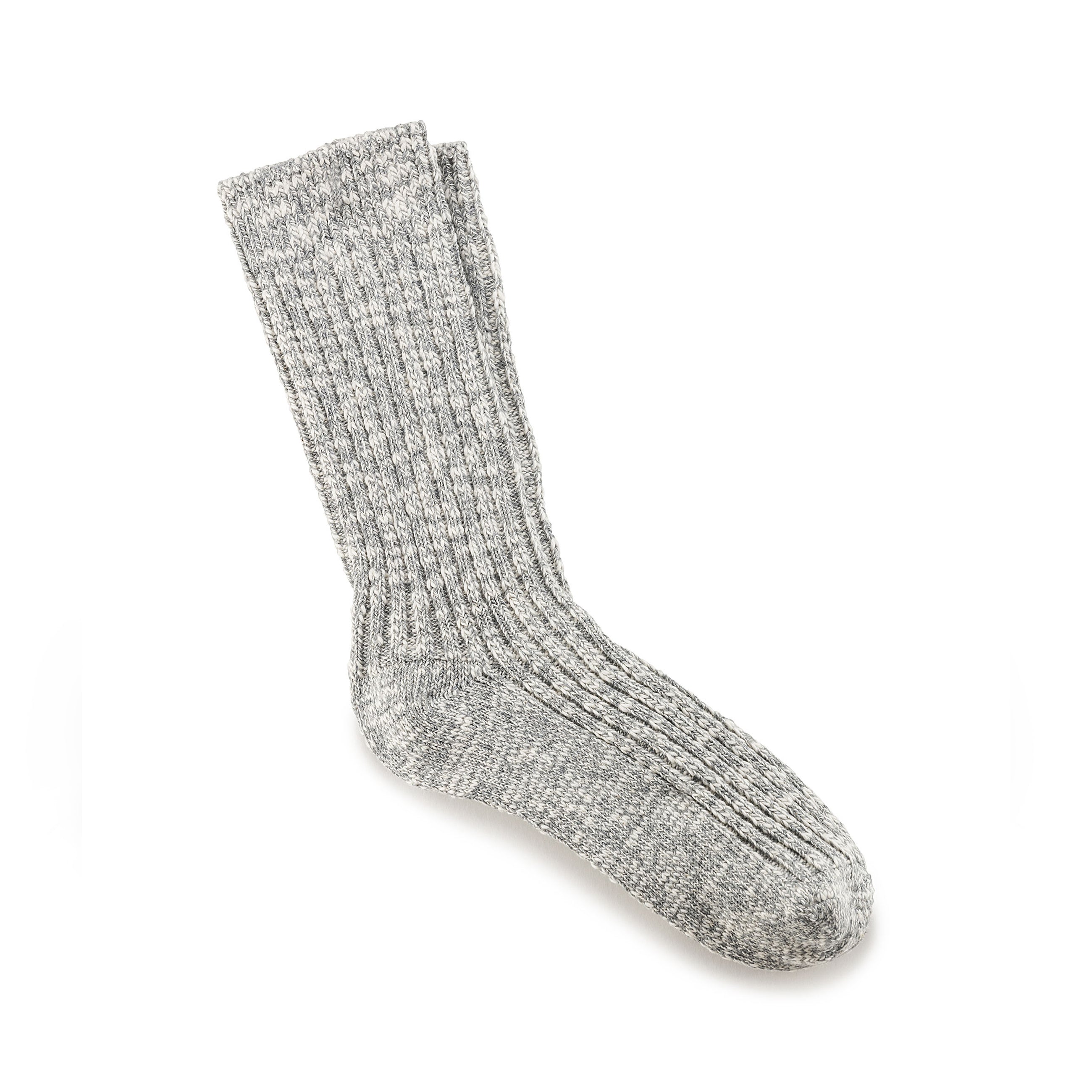 Cotton Slub Socks M Grey White