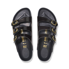 Florida D-Buckle Exquisite High Shine Black Natural Leather Patent