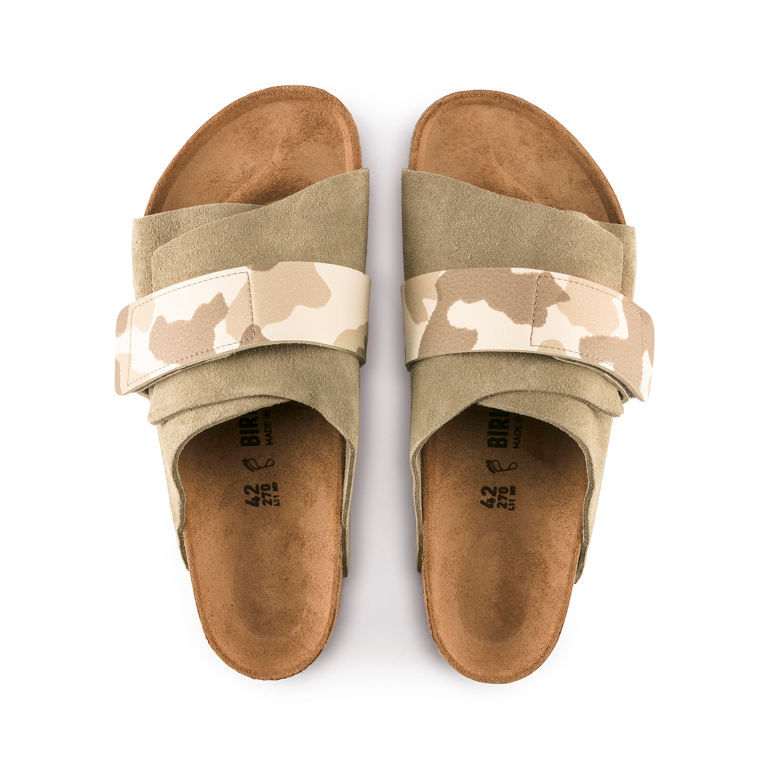 Kyoto Grey Taupe/Camo Almond Suede Leather