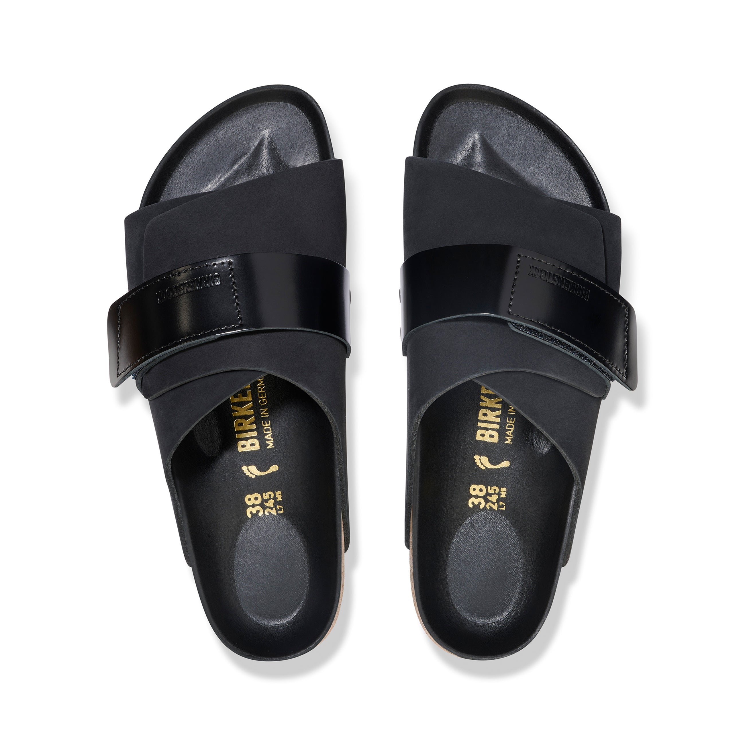 Kyoto High Shine Black Nubuck Leather