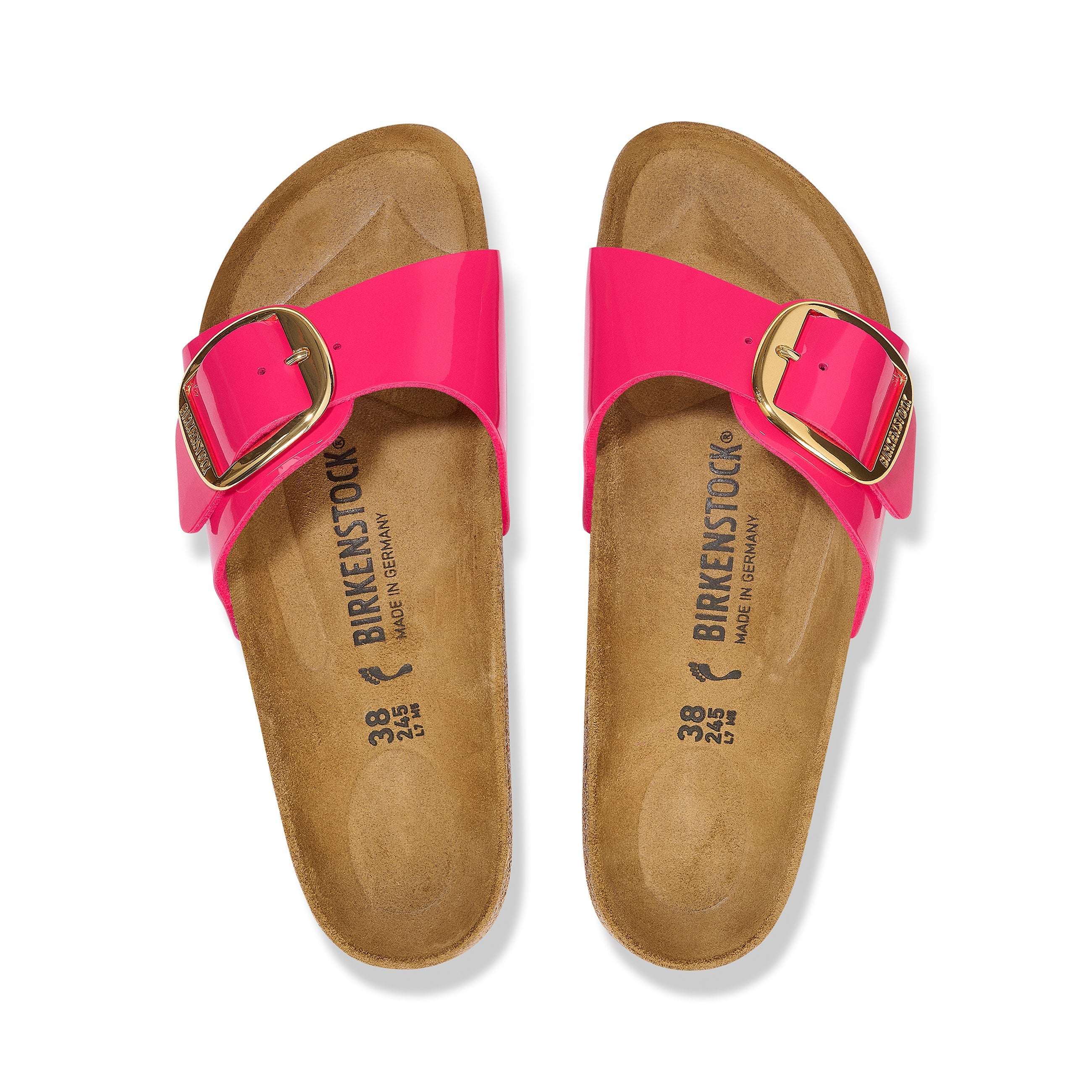 Madrid Big Buckle Patent Fuchsia Fusion Birko-Flor