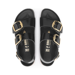 Milano Big Buckle High Shine Black Natural Leather Patent