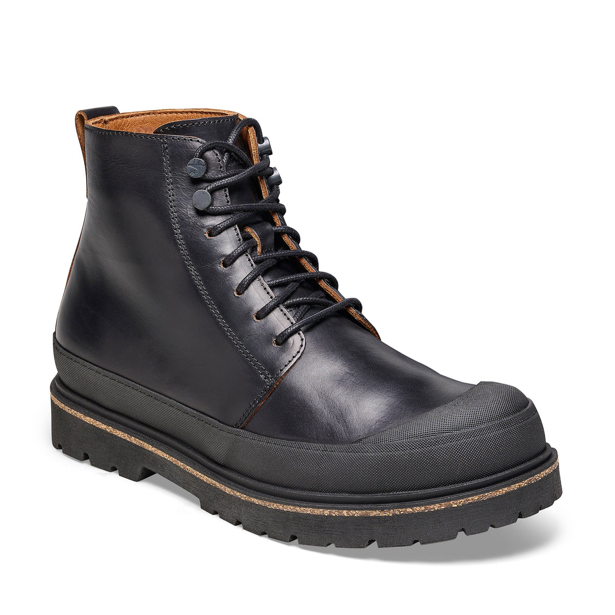 Prescott Mens Black Natural Leather