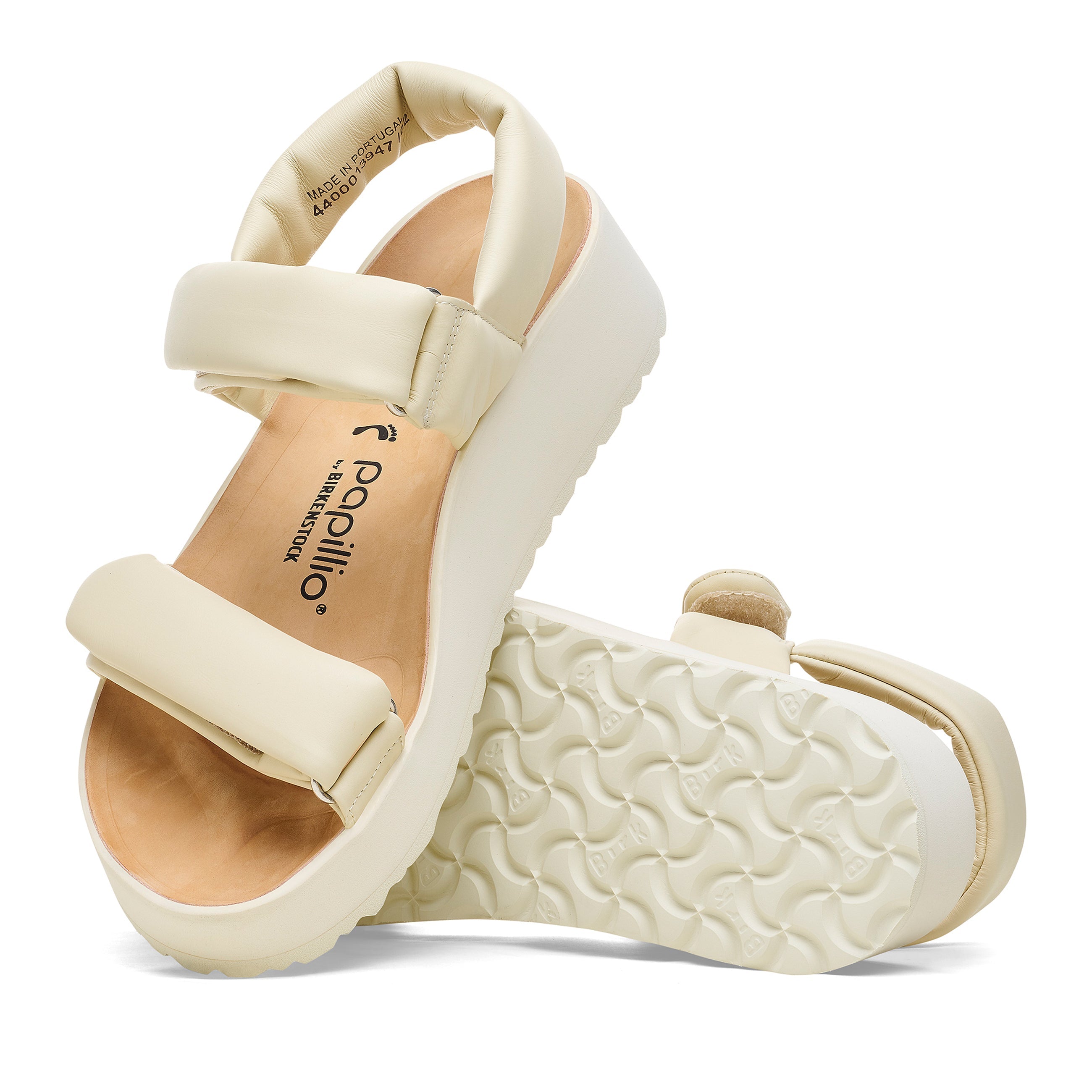 Theda Exquisite Platform Wedge Ecru Smooth Leather